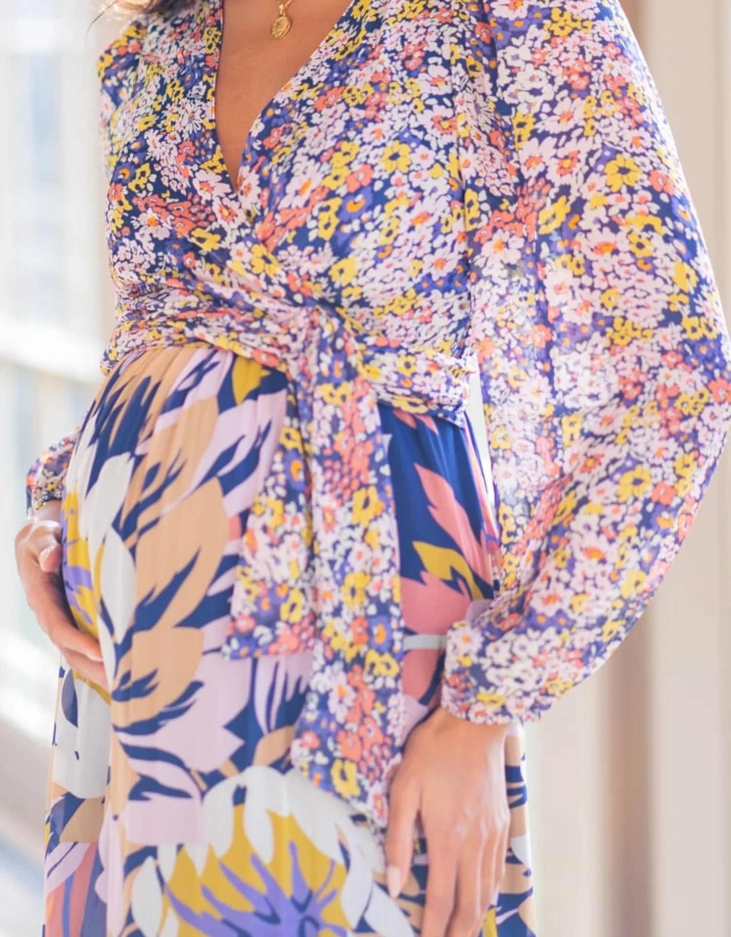 Shop Seraphine Ione | Boho Floral Maternity & Nursing Midi Dress