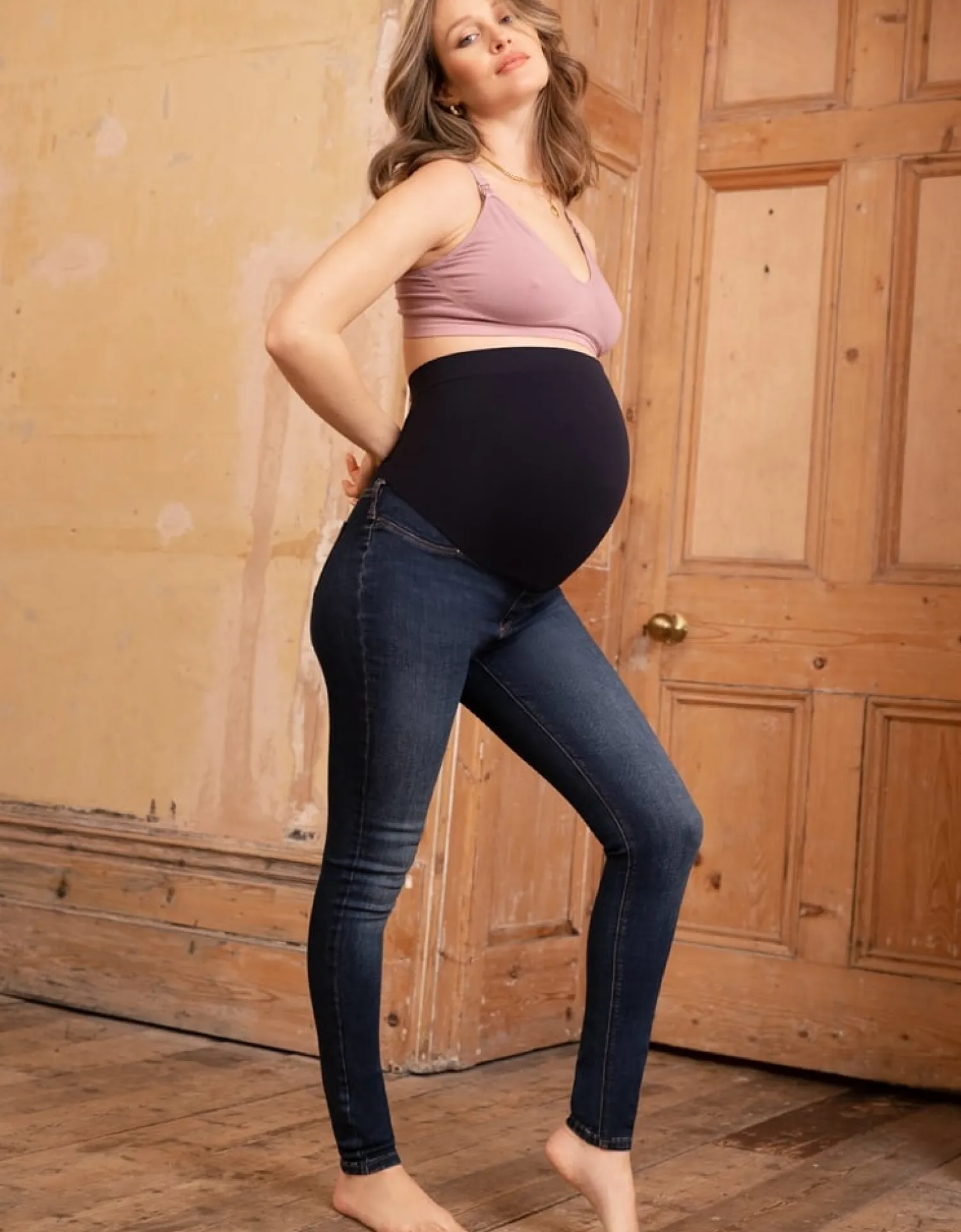 Sale Seraphine Irving | Dark Over Bump Super-Skinny Maternity Jeans