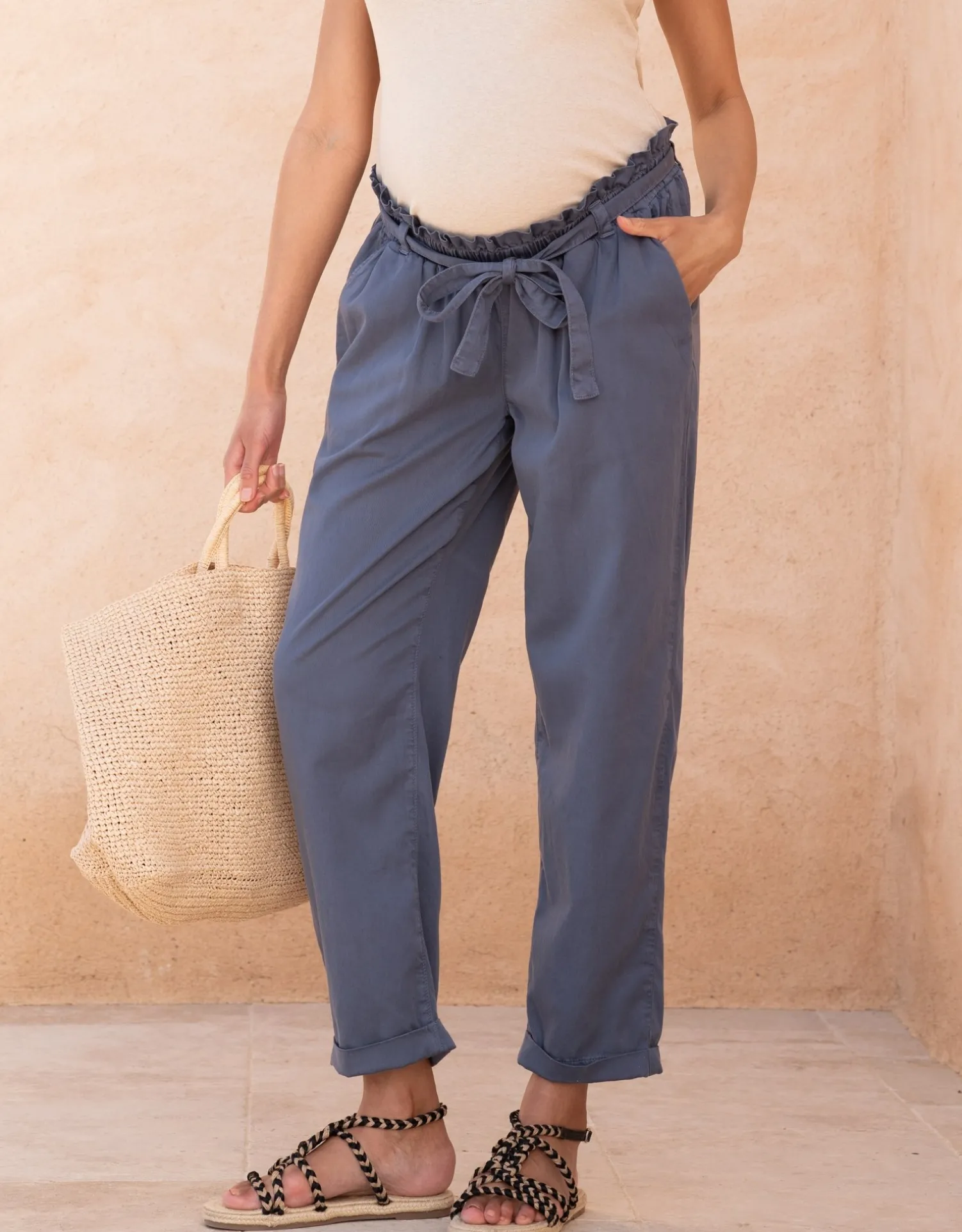 Flash Sale Seraphine Isaiah | Cotton-Blend Under Bump Maternity Chinos