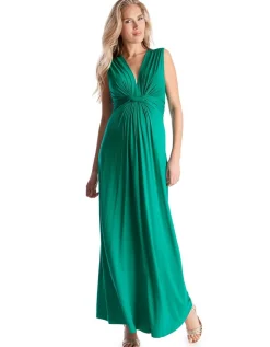 Flash Sale Seraphine Jo | Emerald Knot Front Maternity Maxi Dress