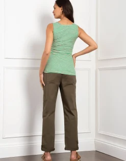 Sale Seraphine Jylan | Jersey V-Neck Stripe Maternity-To-Nursing Vest Top