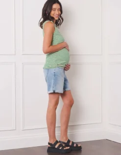 Sale Seraphine Jylan | Jersey V-Neck Stripe Maternity-To-Nursing Vest Top