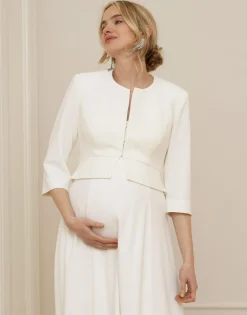 Flash Sale Seraphine Katharina | Ivory Cropped Maternity Jacket