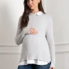 Store Seraphine Katrina | Knit Maternity & Nursing Sweater with Woven Shirt