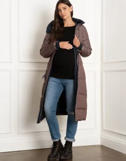 Store Seraphine Keeri | Houndstooth Puffer Maternity Coat