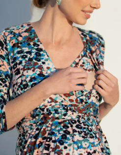 Online Seraphine Keeva | Animal Print Jersey Maternity & Nursing Dress