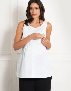 Hot Seraphine Kelah | Knit Sweater with Woven Maternity & Nursing Shirt