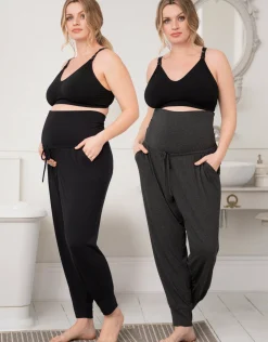 Flash Sale Seraphine Keri | Twin Pack Curve Maternity Lounge Pants - Black & Grey