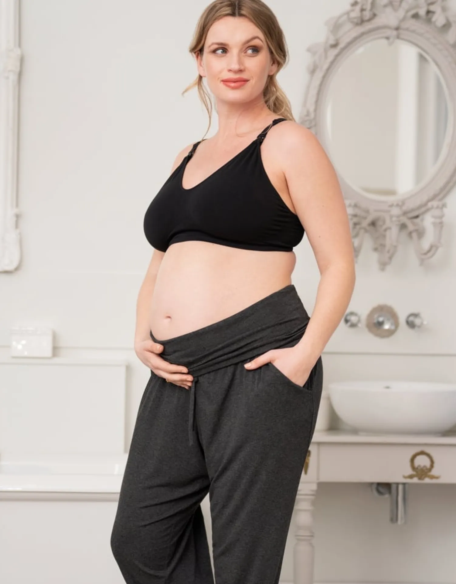 Flash Sale Seraphine Keri | Twin Pack Curve Maternity Lounge Pants - Black & Grey