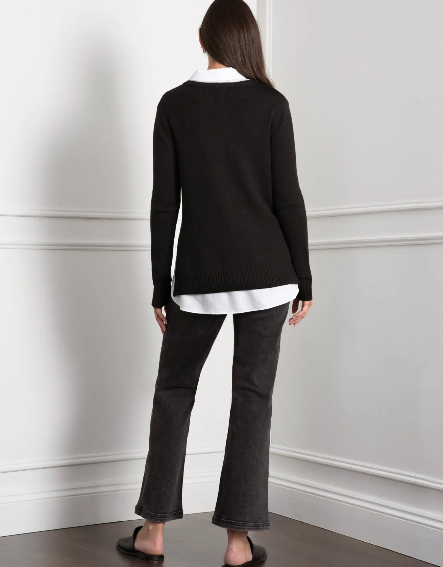 Best Seraphine Kerryn | Knit Maternity & Nursing Sweater with Woven Shirt