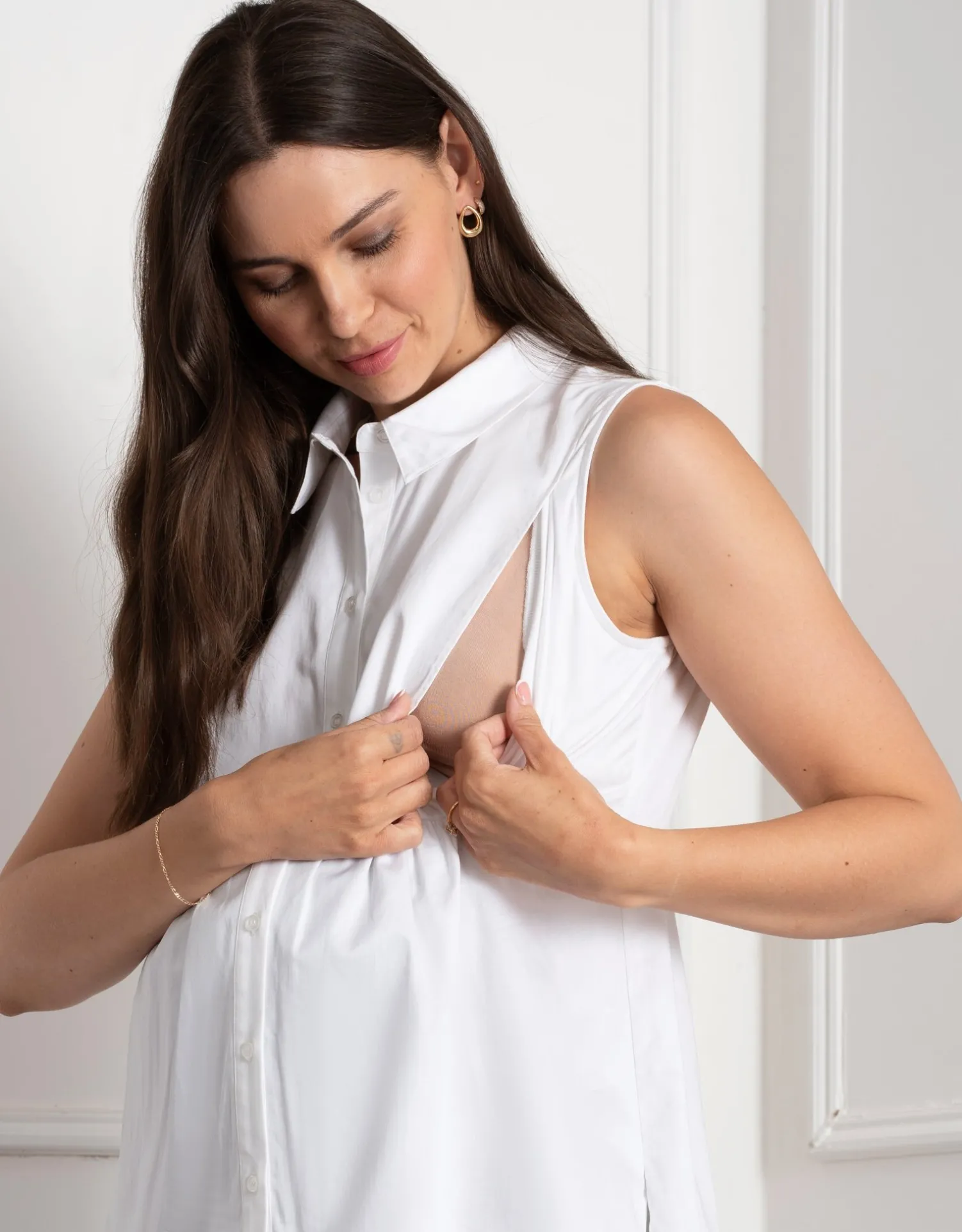 Best Seraphine Kerryn | Knit Maternity & Nursing Sweater with Woven Shirt
