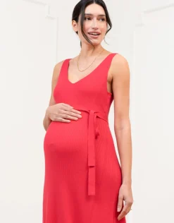 Flash Sale Seraphine Keverne | Fit & Flare Rib Knit Sleeveless Maternity and Nursing Dress