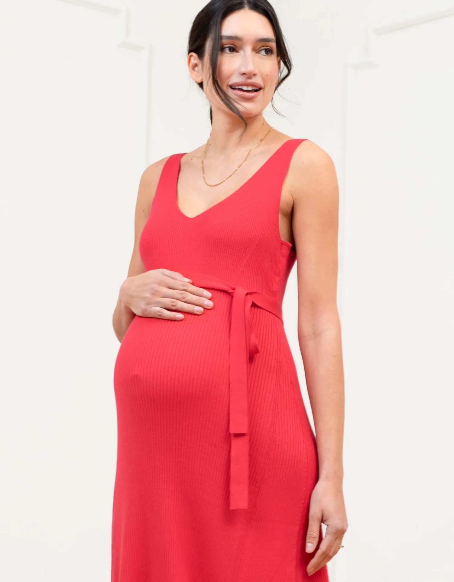 Flash Sale Seraphine Keverne | Fit & Flare Rib Knit Sleeveless Maternity and Nursing Dress