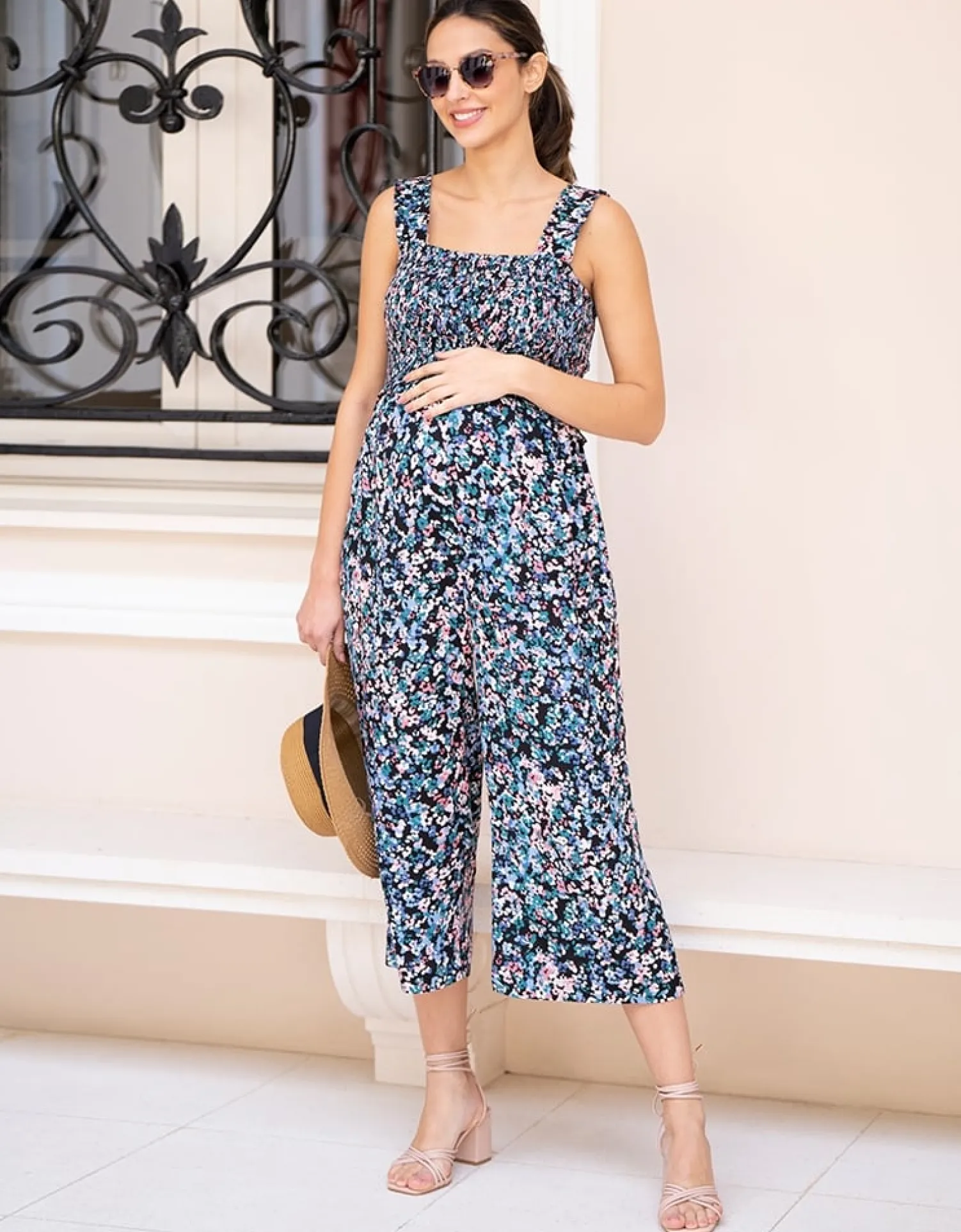 Shop Seraphine Kinsley | Wide Leg Cropped Maternity & Nursing Jumpsuit