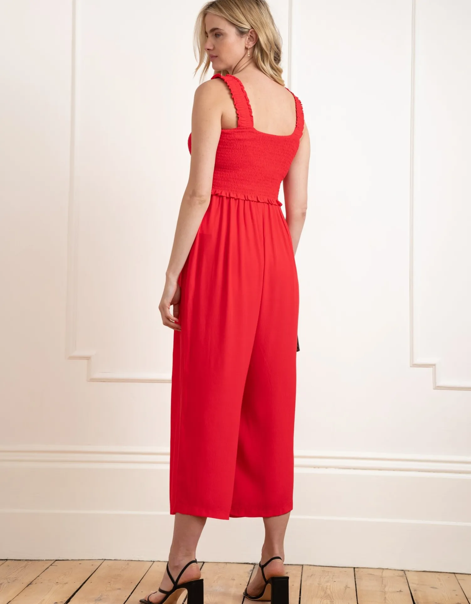 Cheap Seraphine Kinsley | Wide Leg Cropped Red Maternity & Nursing Jumpsuit