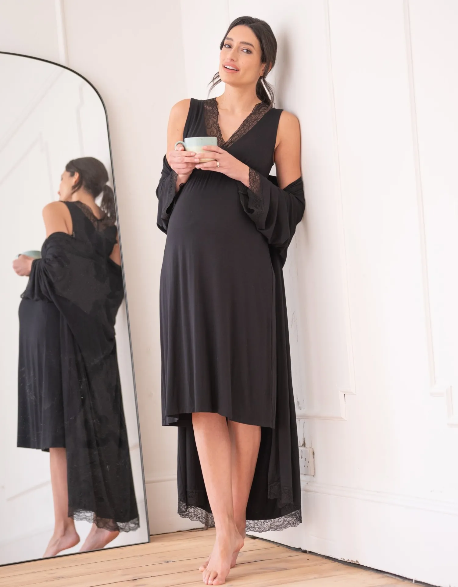 Online Seraphine Kylee | Lace Trim Crossover Maternity-To-Nursing Nightie