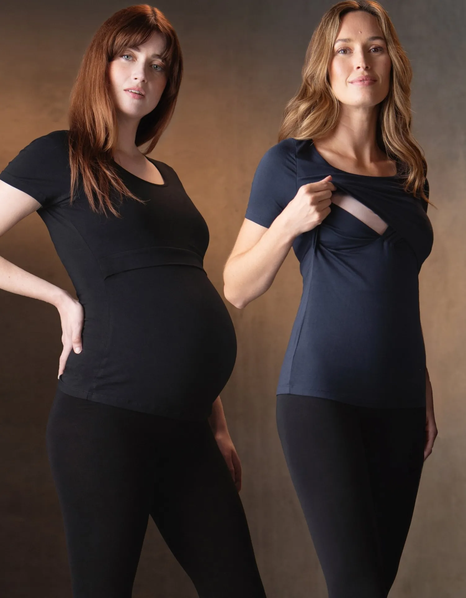 Outlet Seraphine Laina | Twin Pack Maternity & Nursing Short Sleeve Tops u2013 Black & Navy