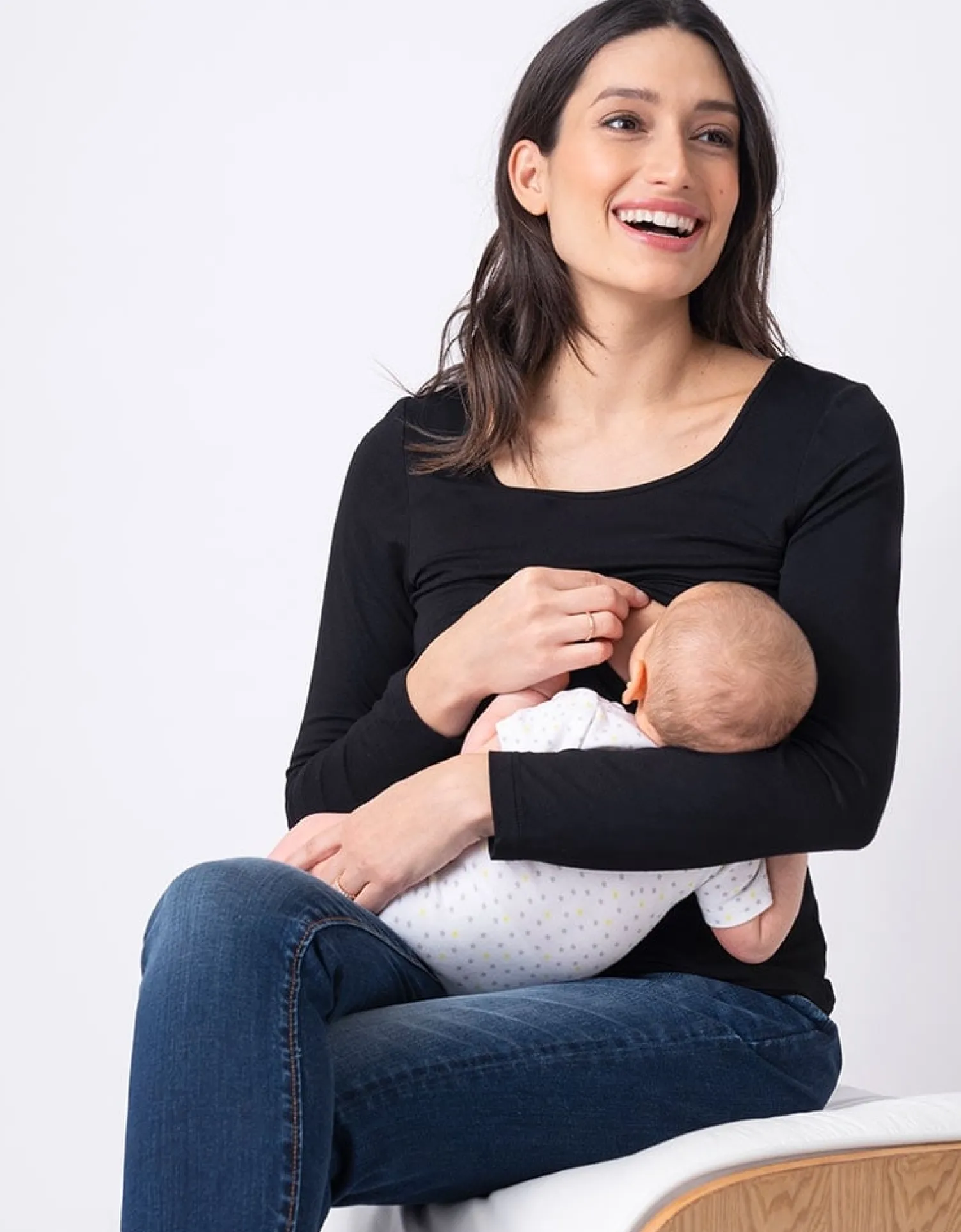Hot Seraphine Laina | Twin Pack Maternity & Nursing Long Sleeve Tops u2013 Black & White