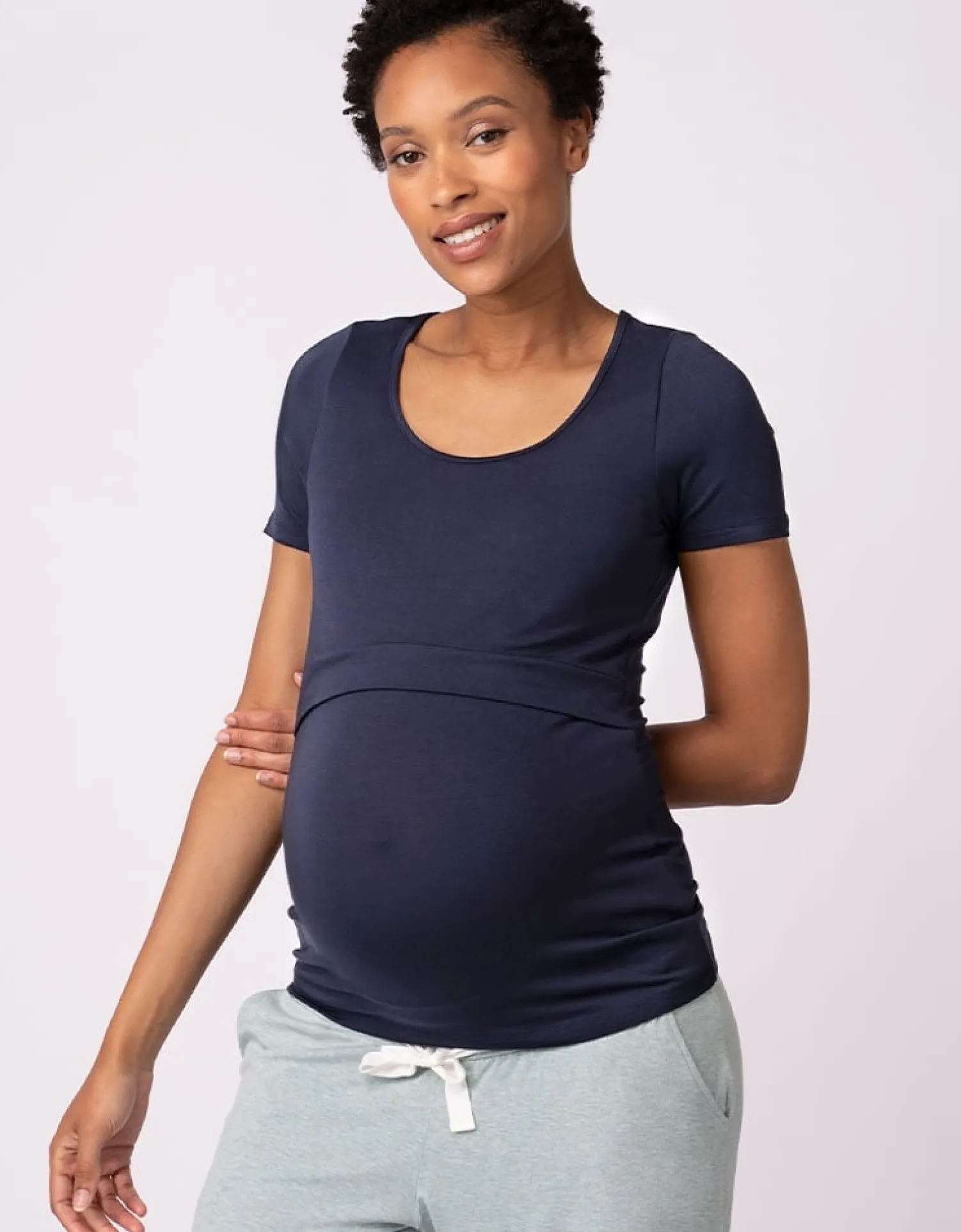 Cheap Seraphine Laina | Twin Pack Maternity & Nursing T-Shirts u2013 Navy & Grey