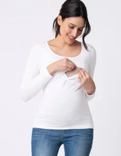 Hot Seraphine Laina | Twin Pack Maternity & Nursing Long Sleeve Tops u2013 Black & White