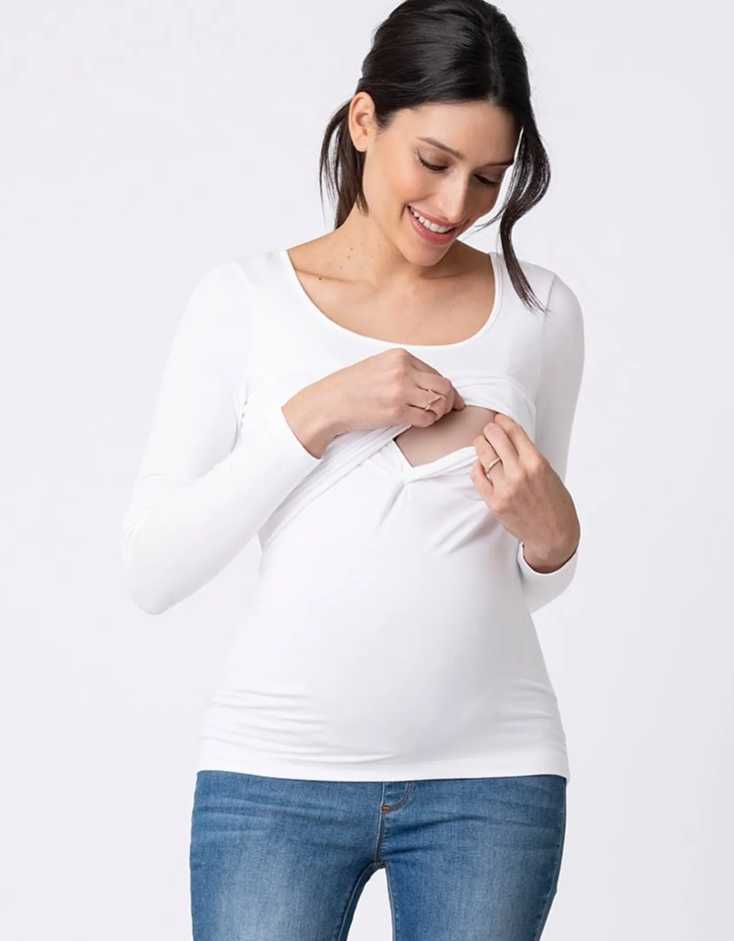 Hot Seraphine Laina | Twin Pack Maternity & Nursing Long Sleeve Tops u2013 Black & White