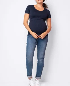 Outlet Seraphine Laina | Twin Pack Maternity & Nursing Short Sleeve Tops u2013 Black & Navy