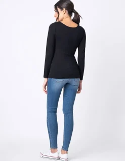 Hot Seraphine Laina | Twin Pack Maternity & Nursing Long Sleeve Tops u2013 Black & White