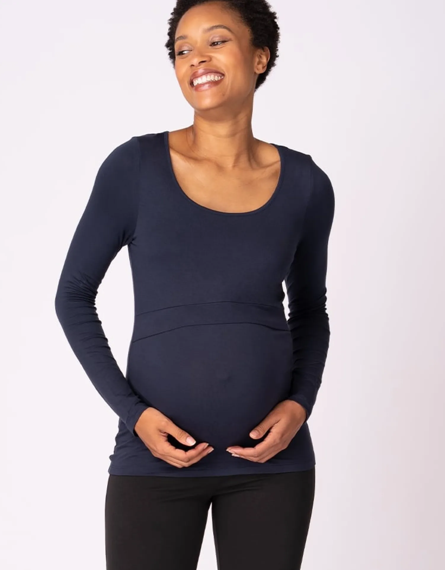 Store Seraphine Laina | Twin Pack Maternity & Nursing Tops u2013 Navy & Grey