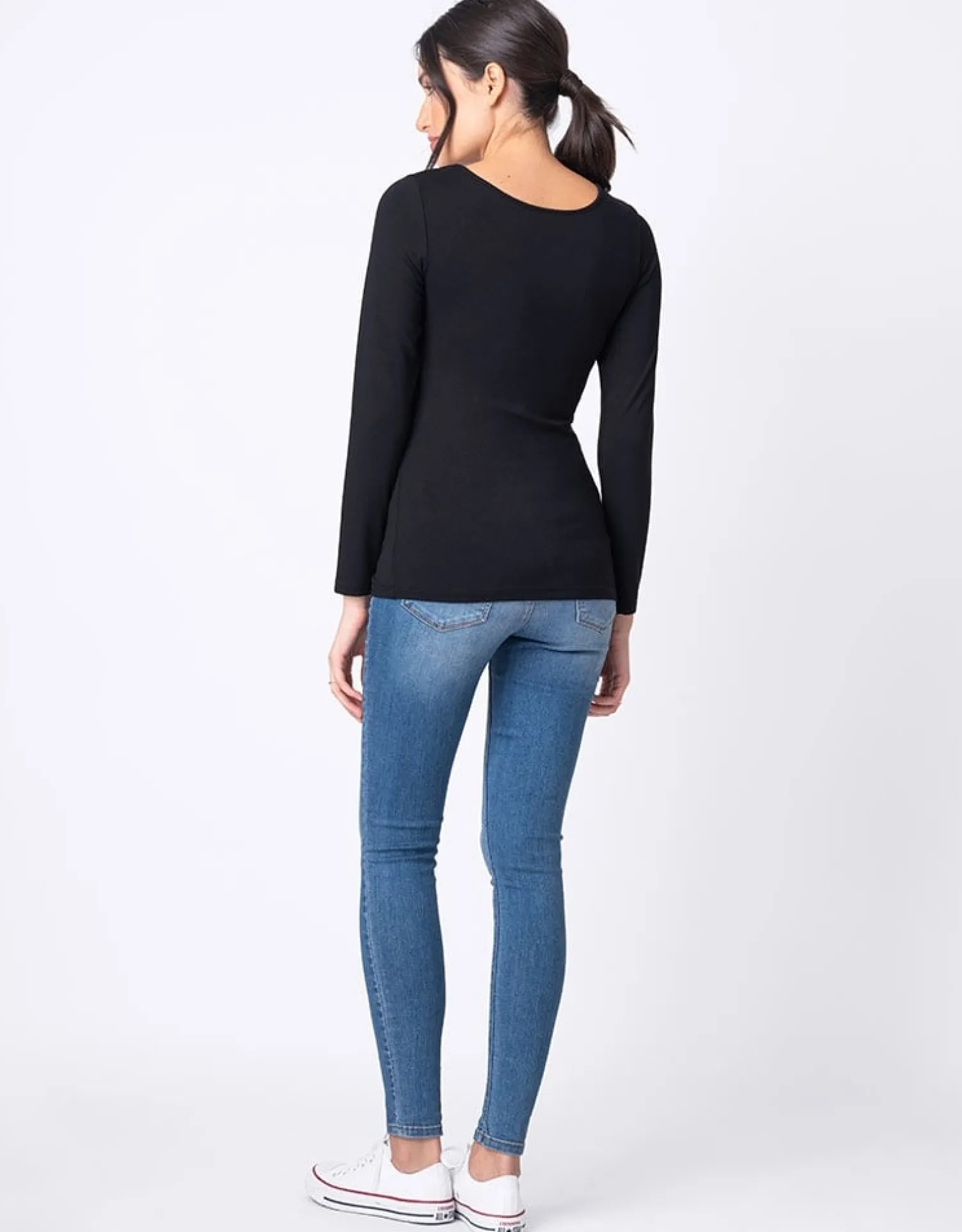 Hot Seraphine Laina | Twin Pack Maternity & Nursing Long Sleeve Tops u2013 Black & White