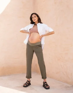 Shop Seraphine Ledger | Under Bump Cargo-Style Maternity Pants