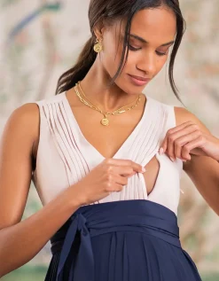 Cheap Seraphine Livern | Pleated Detail Maternity & Nursing Dress