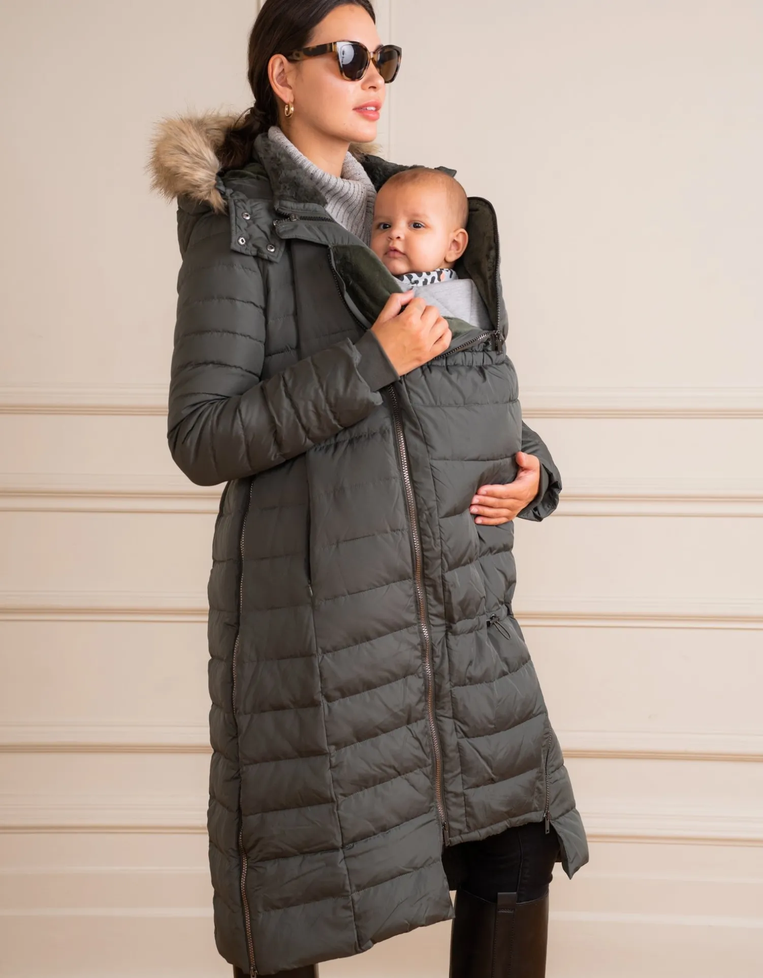 Best Sale Seraphine Liz | Long Down Khaki 3 in 1 Maternity & Babywearing Coat