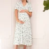 Store Seraphine Louella | Button-Through V Neck Midi Maternity-To-Nursing Dress