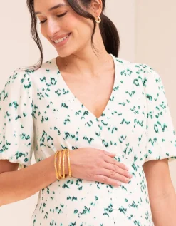 Store Seraphine Louella | Button-Through V Neck Midi Maternity-To-Nursing Dress