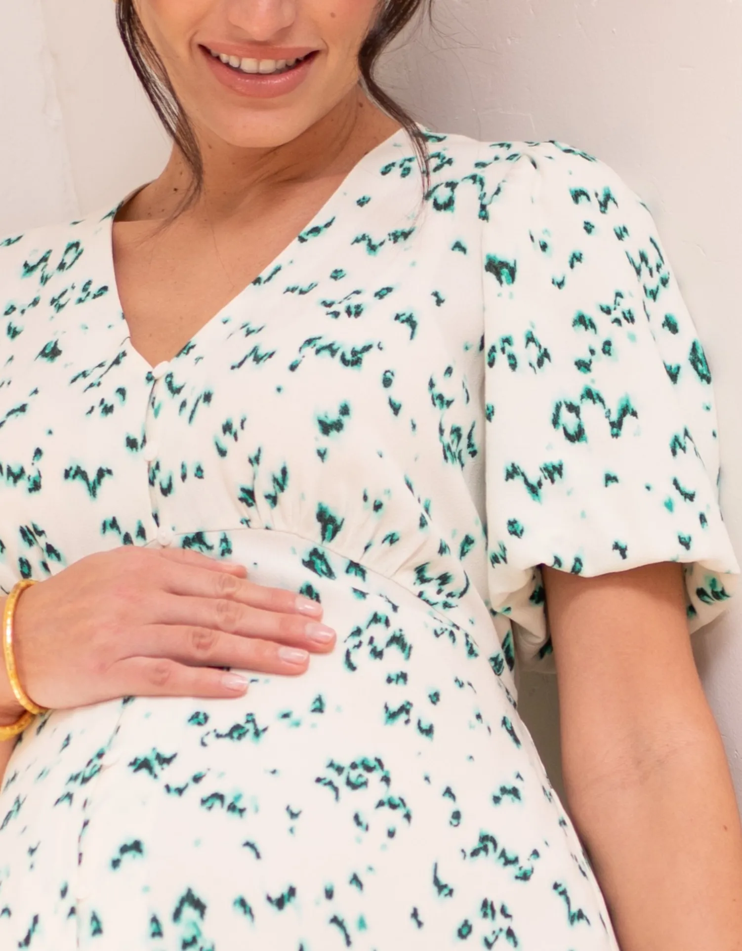 Store Seraphine Louella | Button-Through V Neck Midi Maternity-To-Nursing Dress