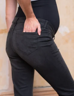 Online Seraphine Luca | Organic Slim Over Bump Black Maternity Jeans