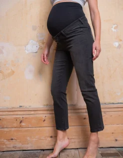 Online Seraphine Luca | Organic Slim Over Bump Black Maternity Jeans