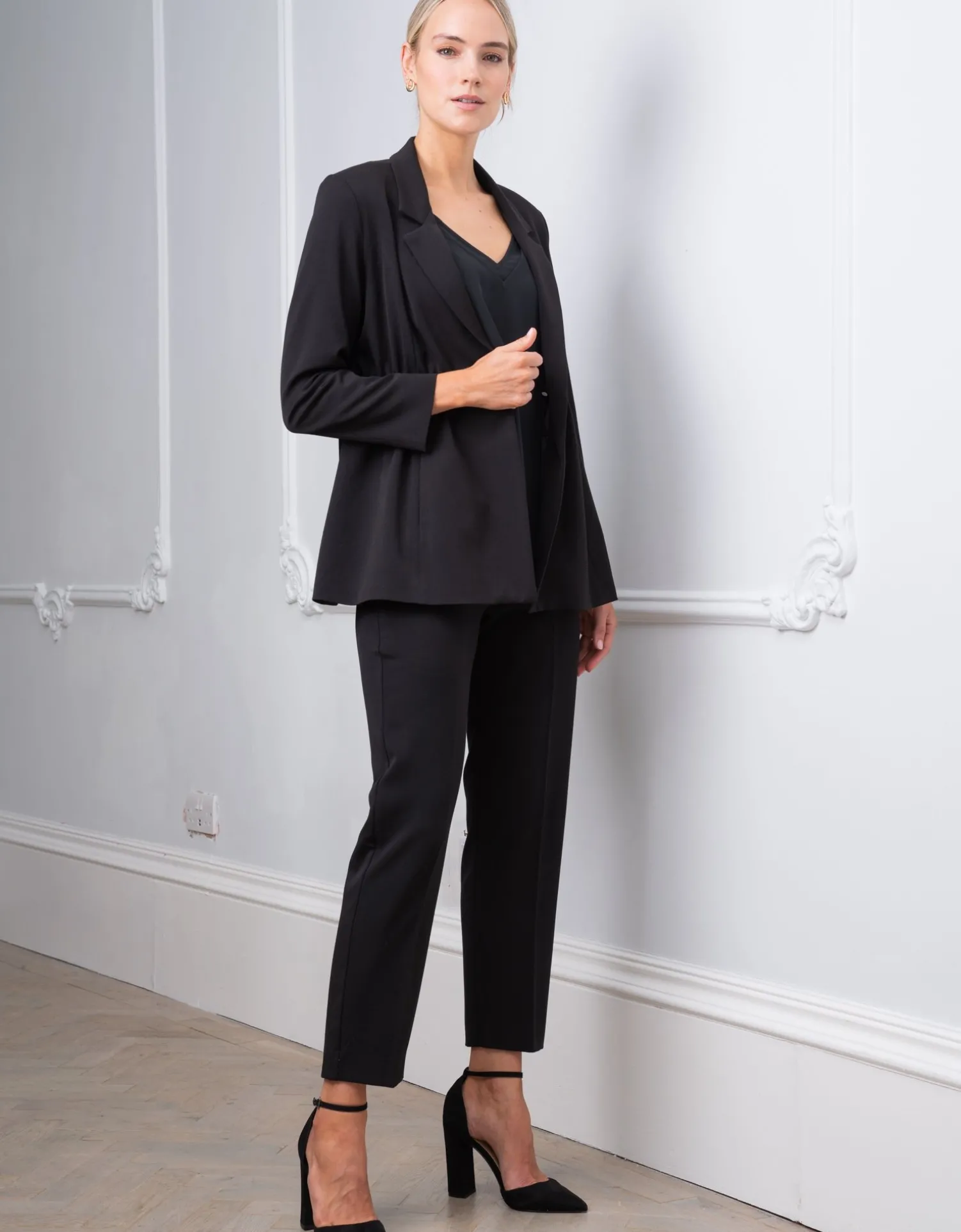 New Seraphine Luisa | Tapered Black Post Maternity Shaping Pants