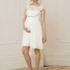 Store Seraphine Lyvia | Ivory Eyelash Lace & Silk Chiffon Maternity Dress