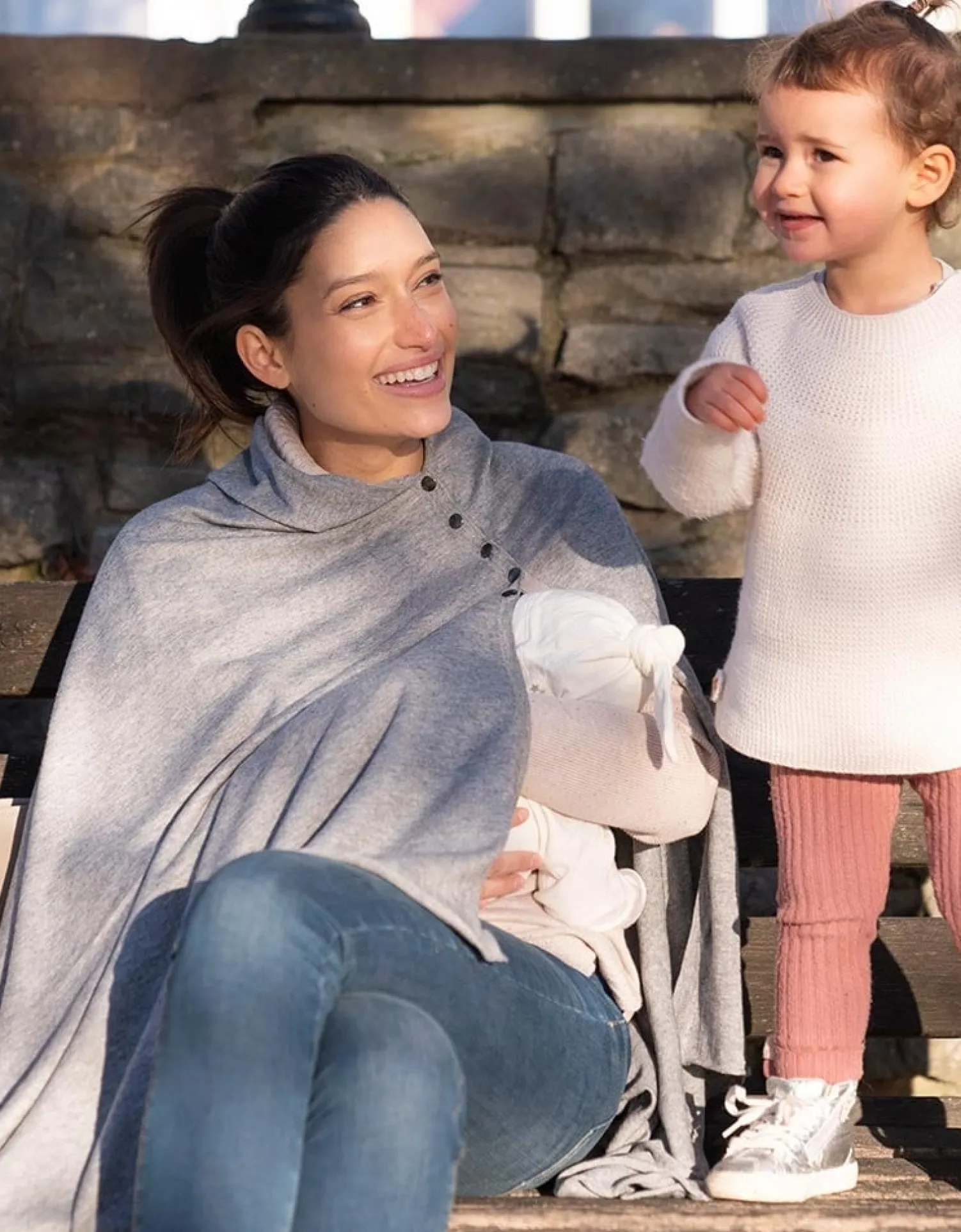 New Seraphine Madison | Grey Nursing Cover Maternity Shawl