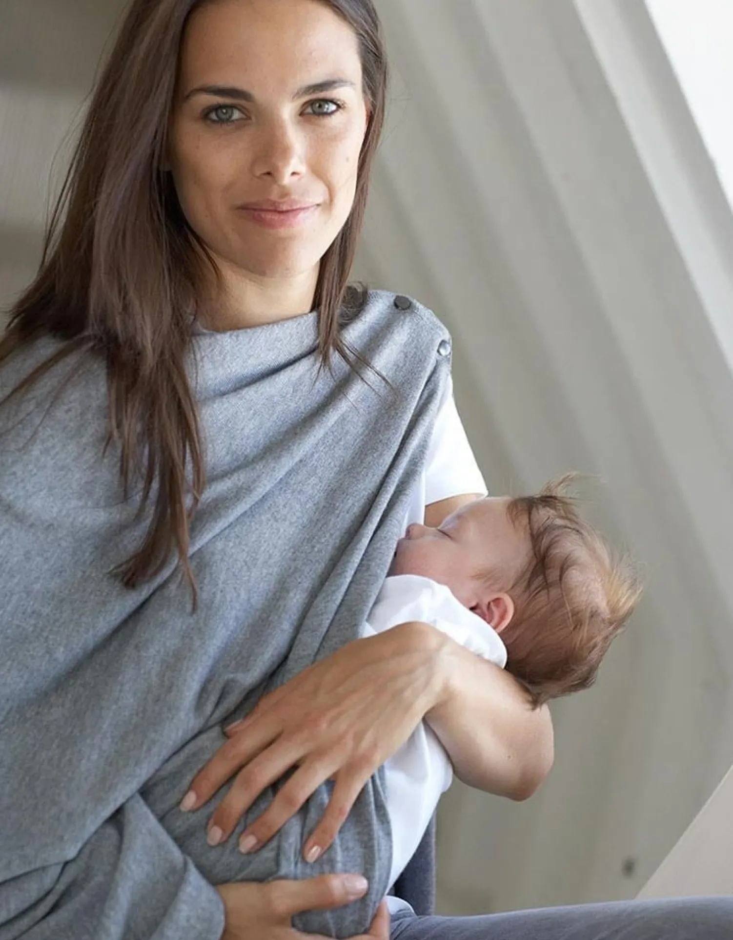 New Seraphine Madison | Grey Nursing Cover Maternity Shawl