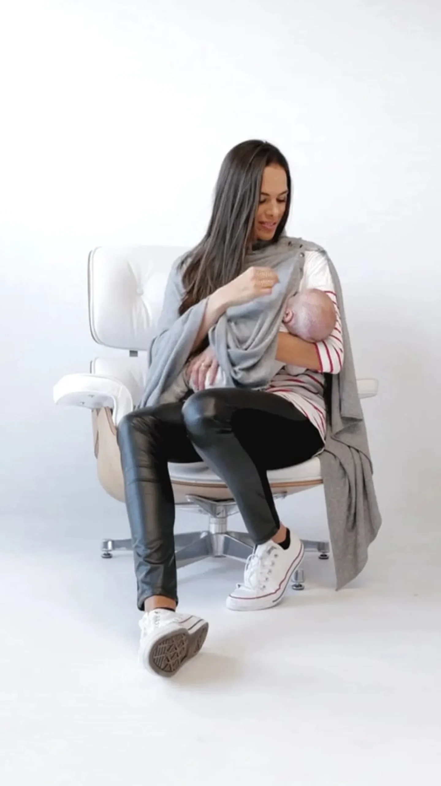 New Seraphine Madison | Grey Nursing Cover Maternity Shawl