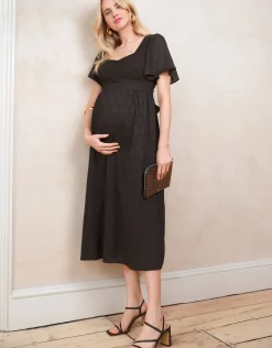 Best Seraphine Maia | Black Cotton Broderie Maternity & Nursing Dress