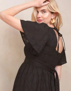 Best Seraphine Maia | Black Cotton Broderie Maternity & Nursing Dress