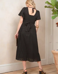 Best Seraphine Maia | Black Cotton Broderie Maternity & Nursing Dress