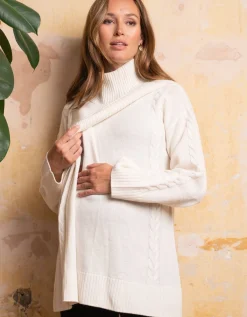 Clearance Seraphine Malene | Draped Merino Maternity & Nursing Sweater