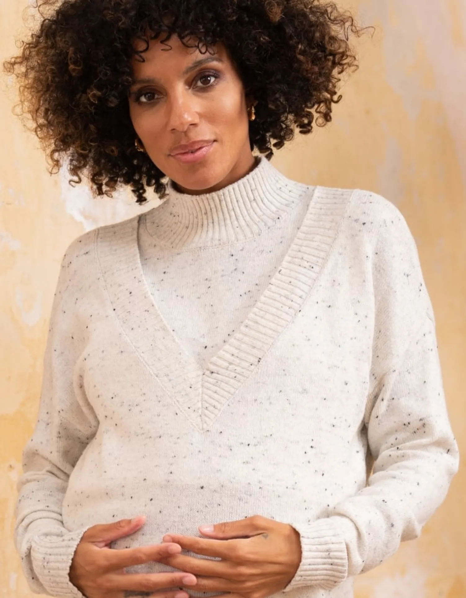 Best Sale Seraphine Merle | Layered Cotton Blend Maternity & Nursing Sweater