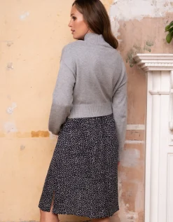 Store Seraphine Mitsy | Grey 2 in 1 Maternity & Nursing Dress