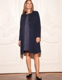 Sale Seraphine Natasha | Navy Blue Cashmere Blend Maternity Coat