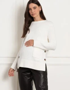 Shop Seraphine Naxos | Crew Neck Maternity & Nursing Knit Sweater